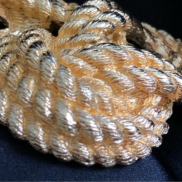 Christian Dior Pin Brooch Rope Knot Nautical Brushed Gold - Picture 4 of 8